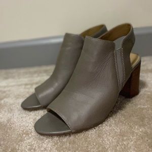 Franco Sarto Leather Peep Toe Heels